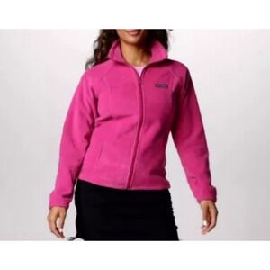 Columbia Fleece Jacket Benton Sprints Full Zip‎ Pink Women's Size L Lightweight